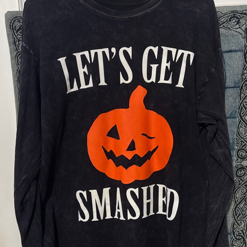 Spirit Black and Orange Halloween Long Sleeve Tee